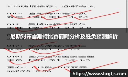 尼斯对布雷斯特比赛前瞻分析及胜负预测解析
