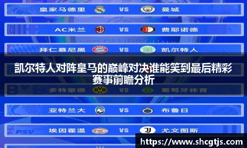 凯尔特人对阵皇马的巅峰对决谁能笑到最后精彩赛事前瞻分析